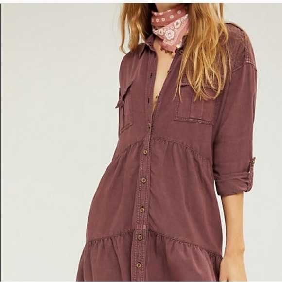 Anthropologie Dresses & Skirts - Pilcro Deanne Tiered Shirt Dress